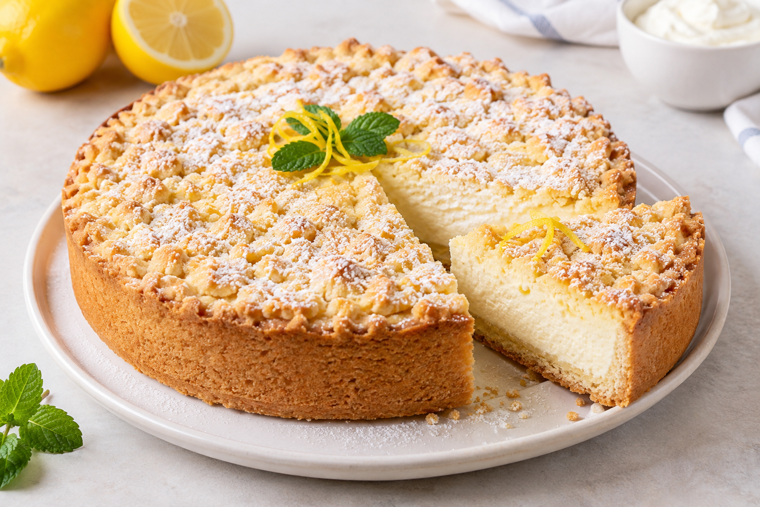 Jak na křehký koláč s tvarohem a citronovou chutí: Recept pro domácí pečení