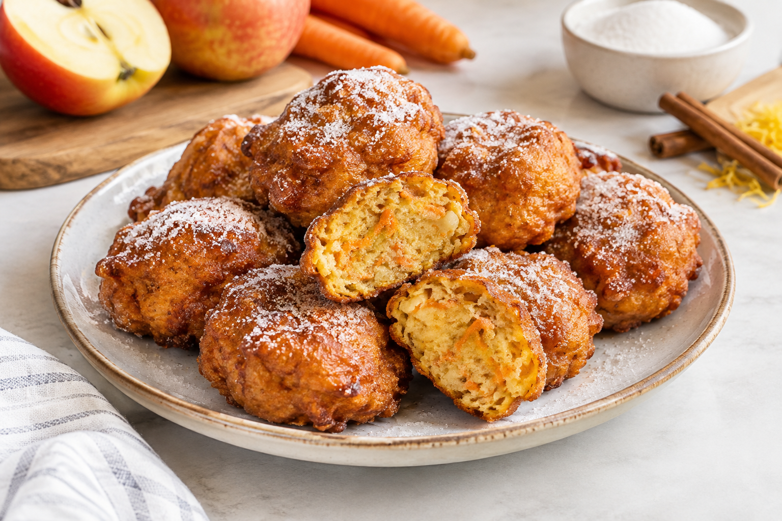Jak na bleskové jablkové koblížky s mrkví: Jednoduchý recept bez masa