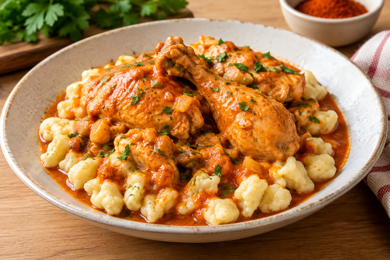 Jak na kuřecí (skoro) perkelt s noky: Domácí recept s praktickými tipy