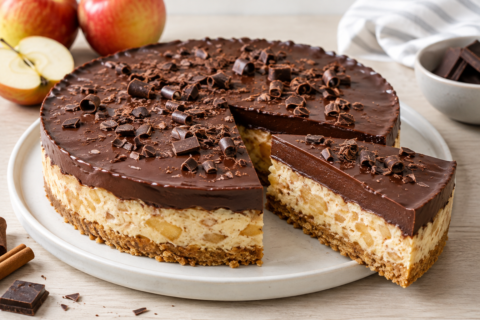 Jak na jemný nepečený jablečný dort s čokoládou: Jednoduchý domácí dezert