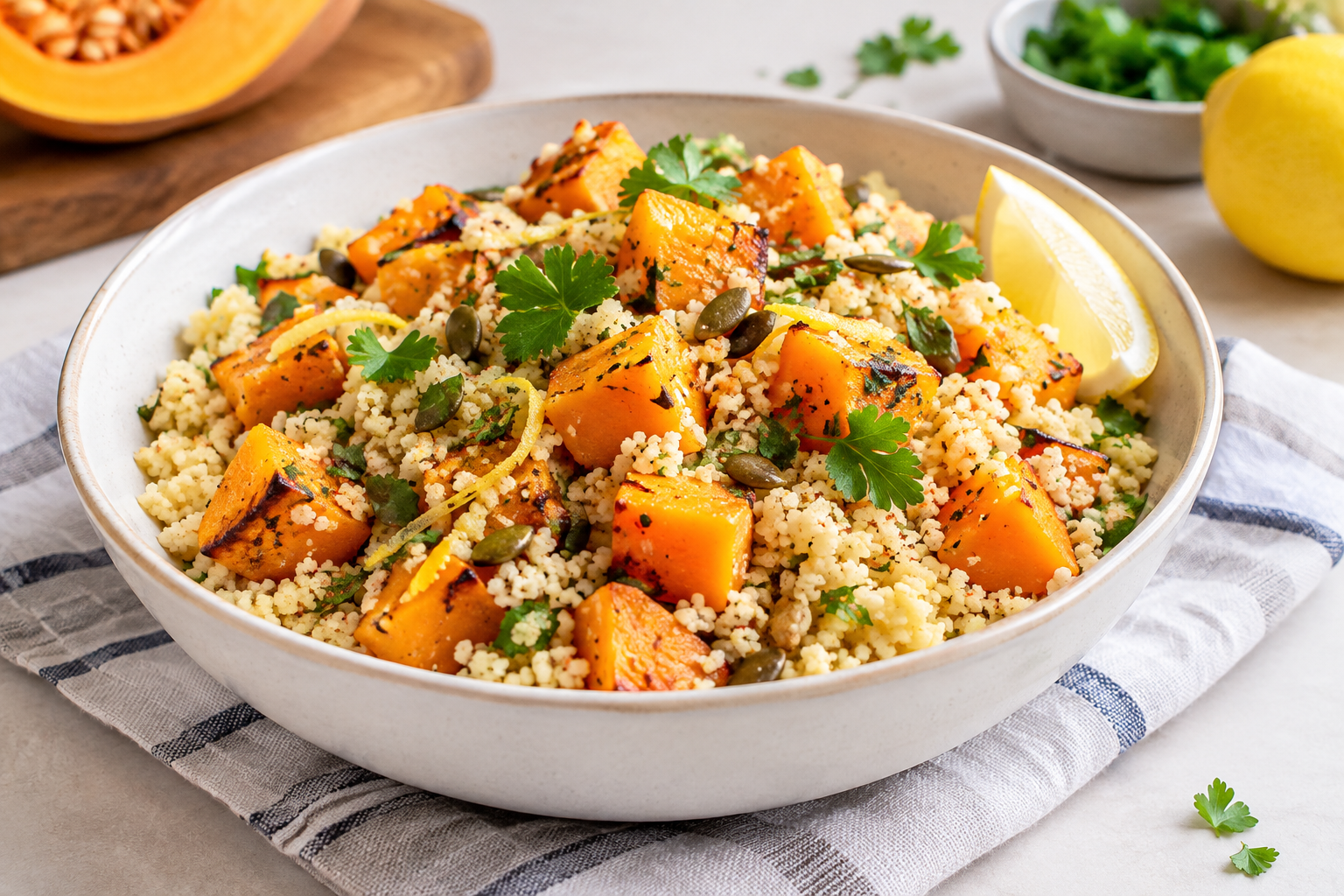 Jak na kuskus s pečenou dýní: Jednoduchý recept bez masa