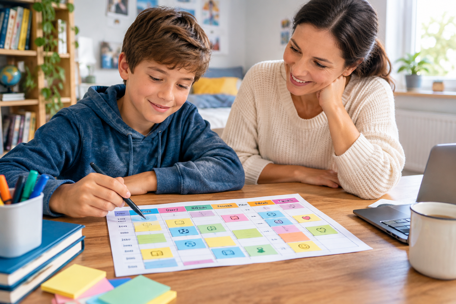Jak zapojit staršího školáka (10–12 let) do plánování týdenního programu