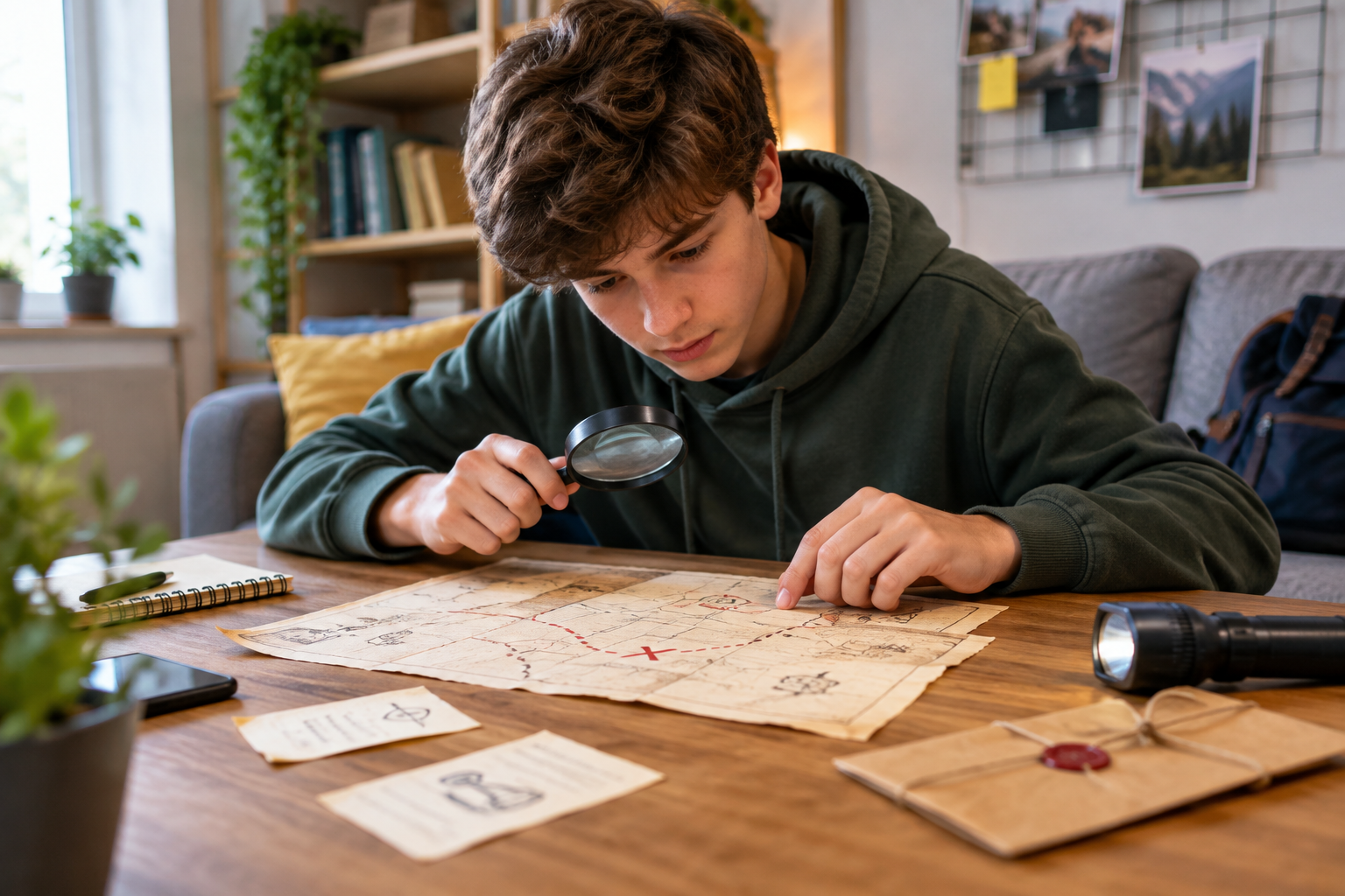Jak připravit jednoduchou domácí pátrací hru pro teenagera (13–16 let)