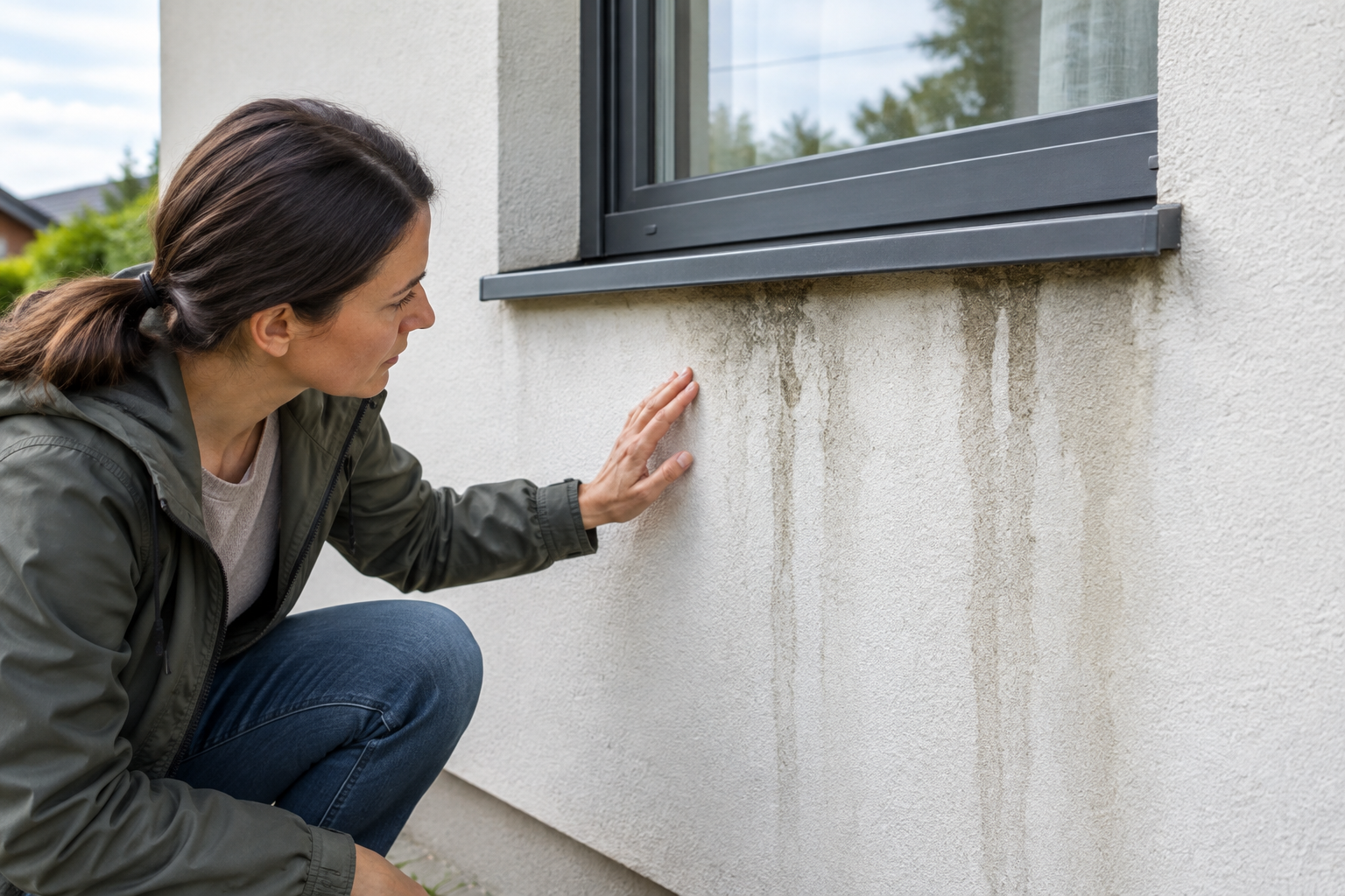 U okna na fasádě vznikají tmavé pruhy: co nejdříve bezpečně ověřit